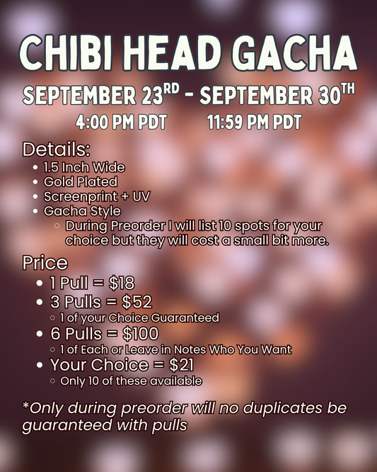 Chibi Head Gacha Enamel Pin - **PREORDER**