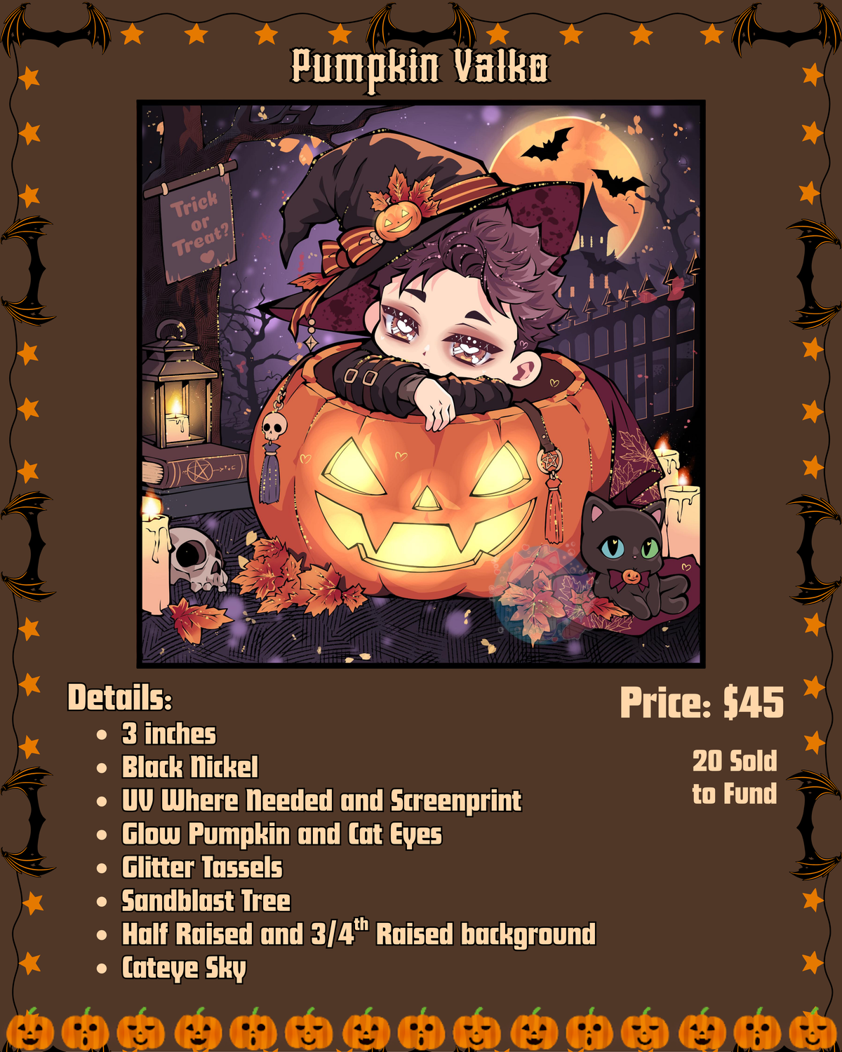Pumpkin Valko Enamel Pin - **Spooooky Season PREORDER**