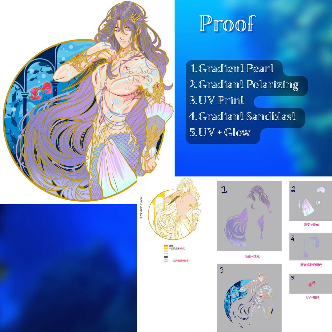 Sea God Rafayel Enamel Pin - **PREORDER**