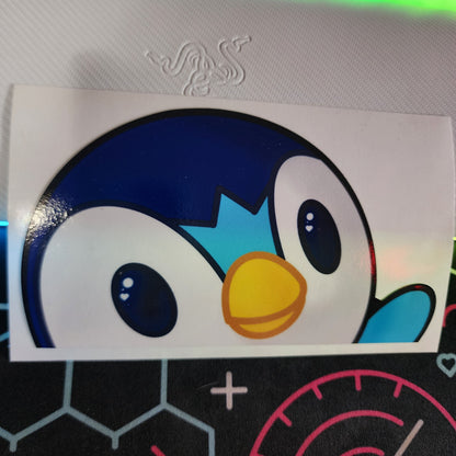 Blue Penguin Peeker Sticker