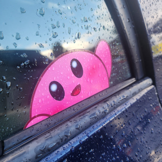 Pink Puff Peeker Sticker
