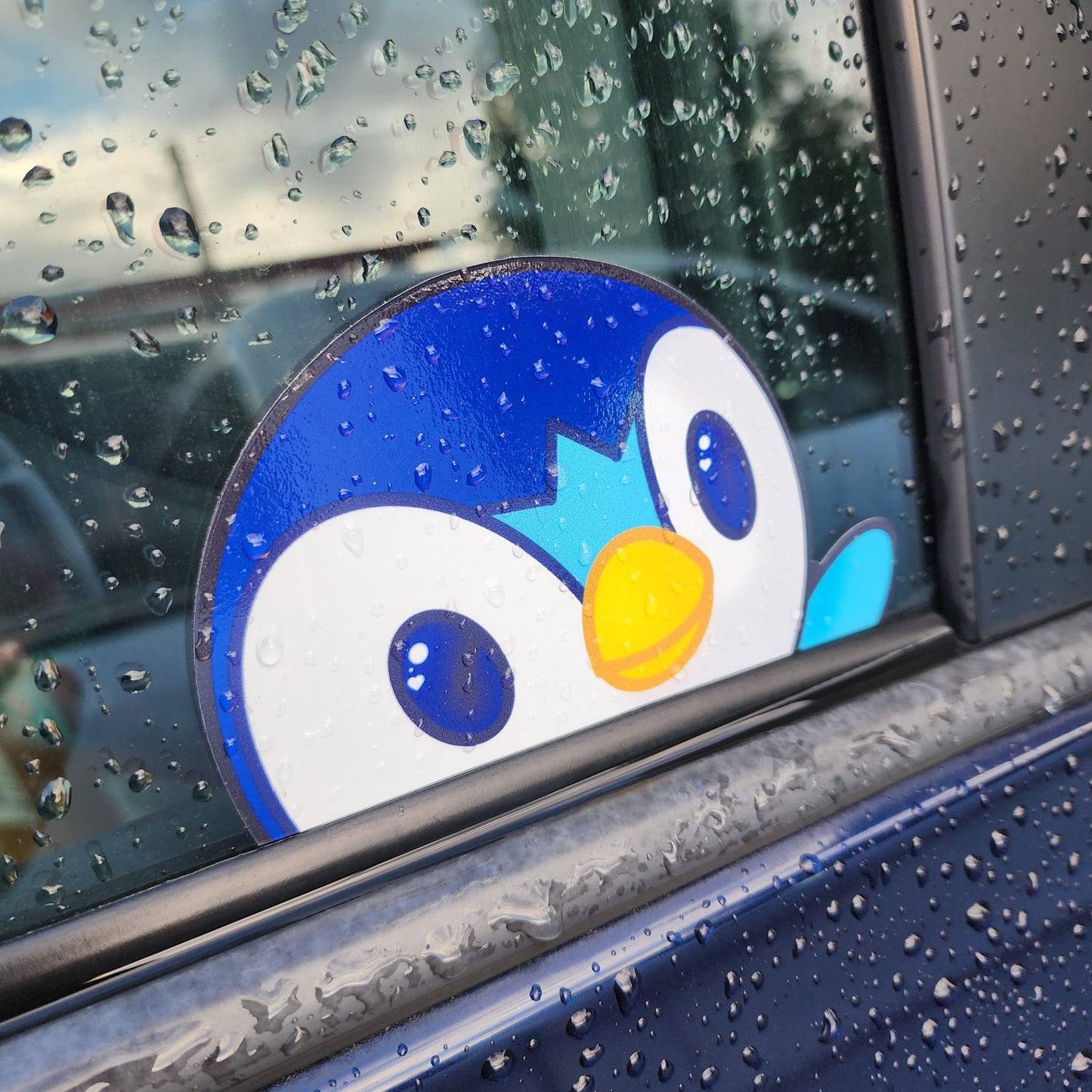 Blue Penguin Peeker Sticker