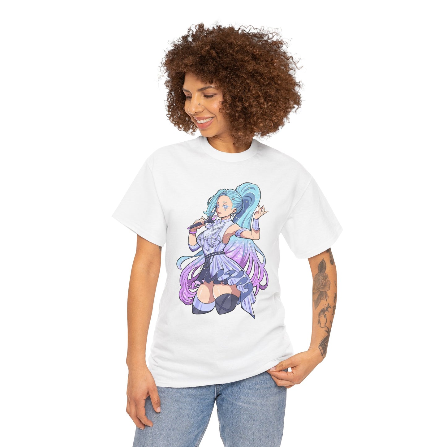 Starry-Eyed Girl Band Skin Unisex Heavy Cotton Tee