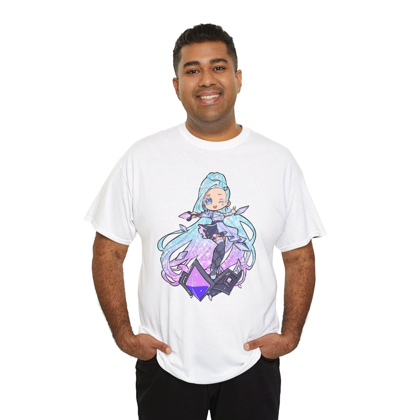 Chibi Starry-Eyed Singer Unisex Heavy Cotton Tee