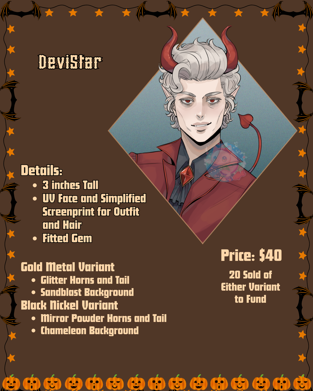 DeviStar Enamel Pin - **Spooooky Season PREORDER**