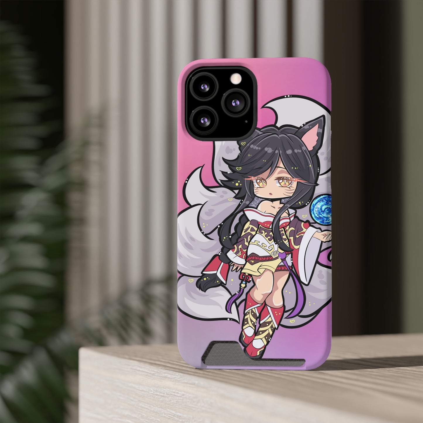 FoxGirl Phone Case With Card Holder