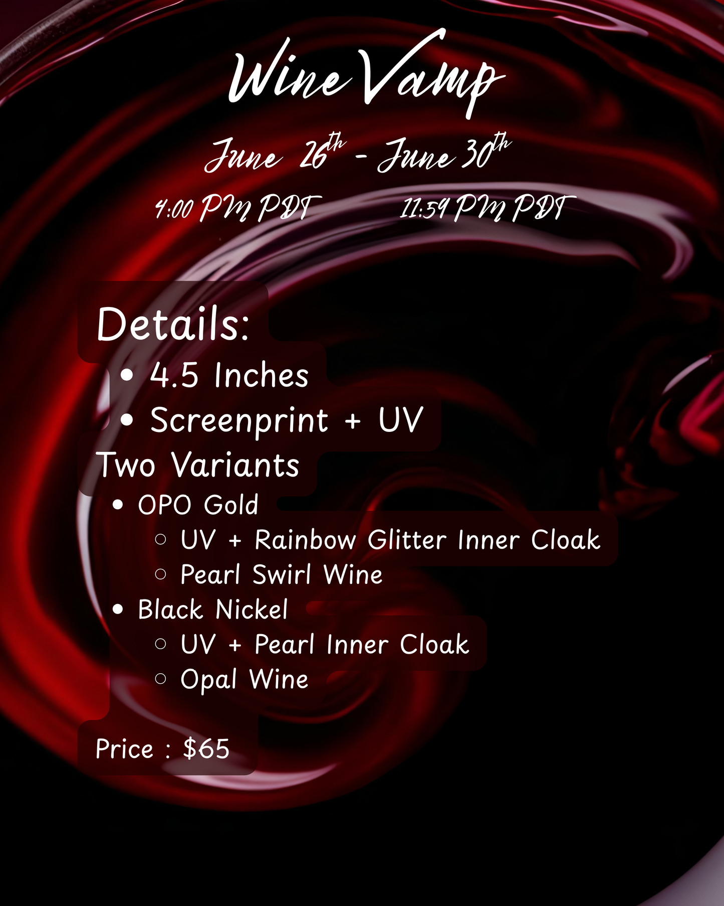 Wine Vamp Enamel Pin - **PREORDER**