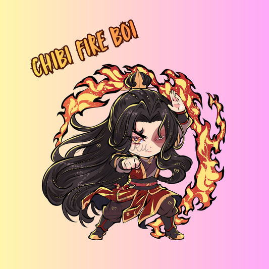 Chibi Fire Boi Enamel Pin - **PREORDER**