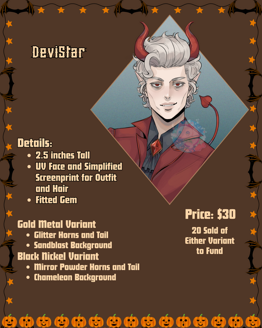 DeviStar Enamel Pin - **Spooooky Season PREORDER**