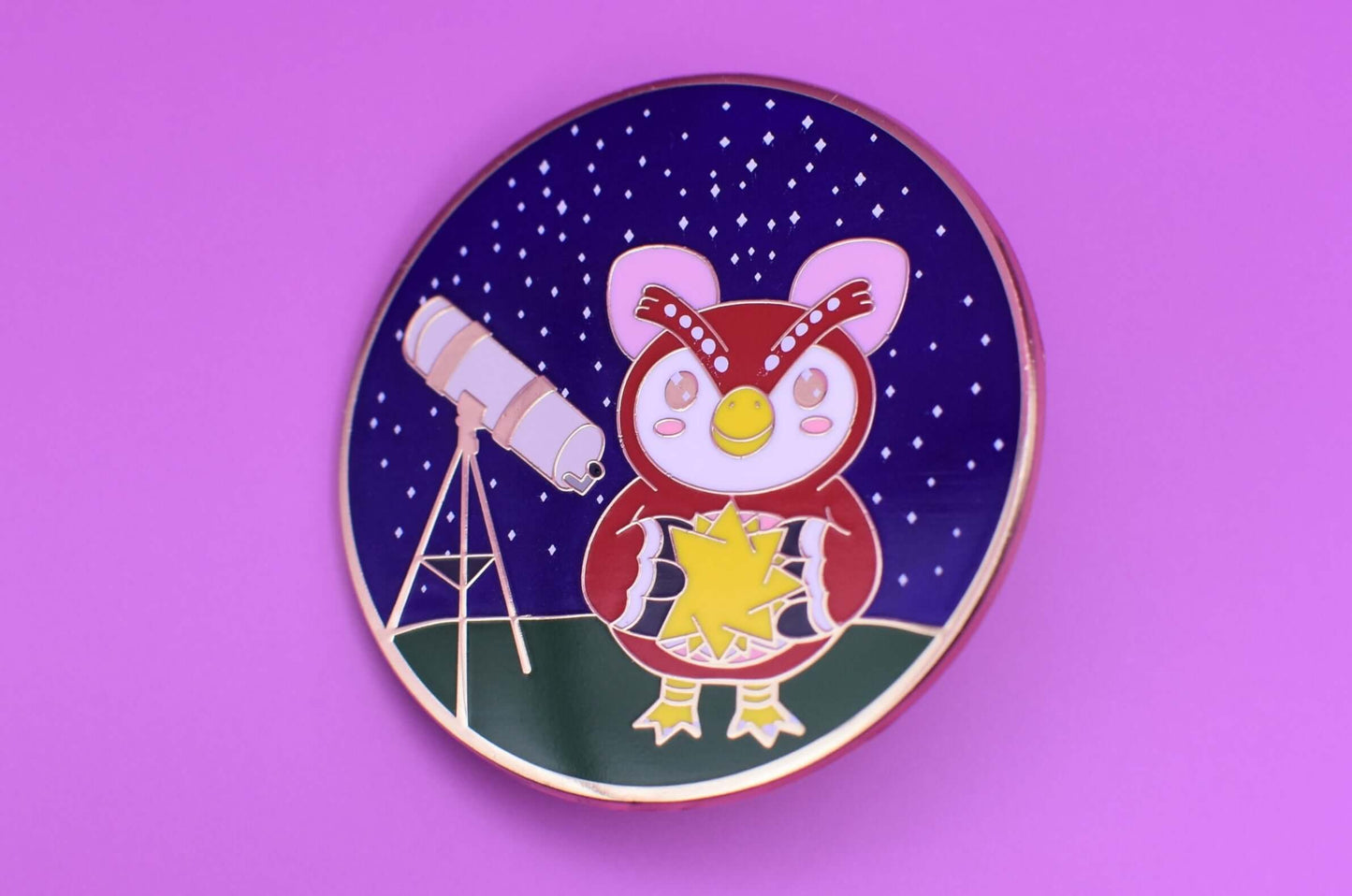 Star-Gazing Owl Enamel Pin