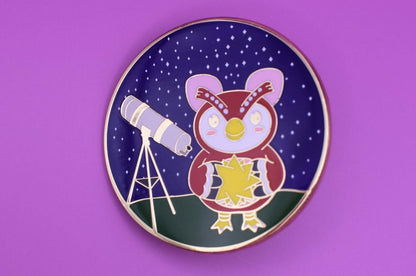 Star-Gazing Owl Enamel Pin