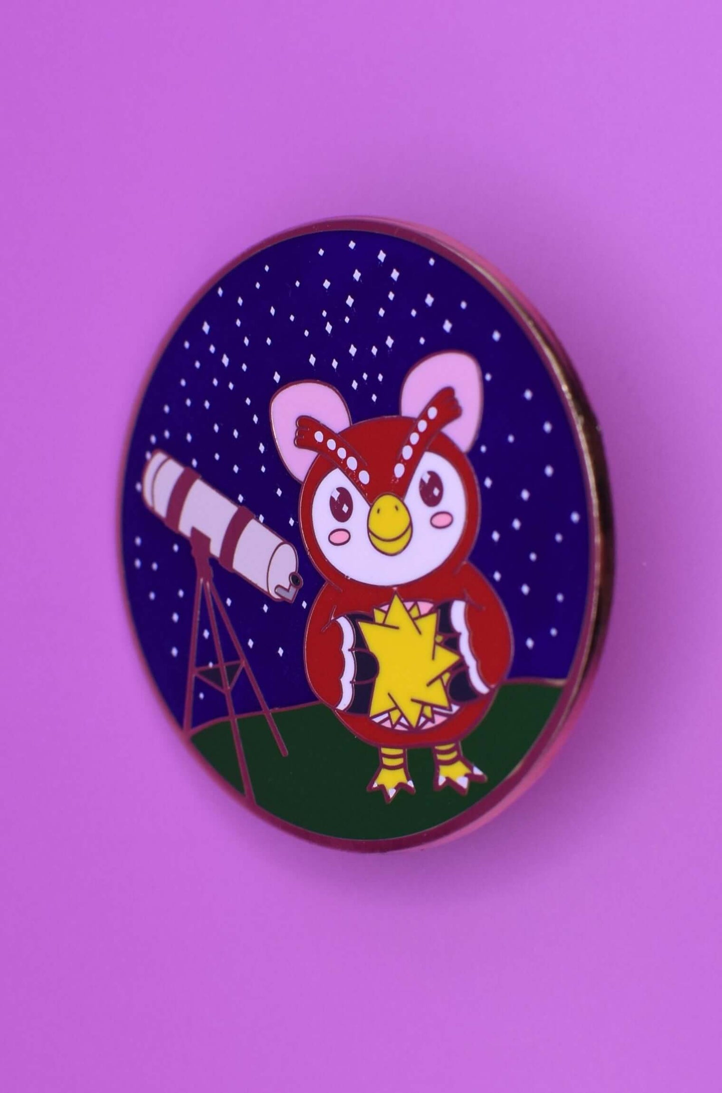 Star-Gazing Owl Enamel Pin