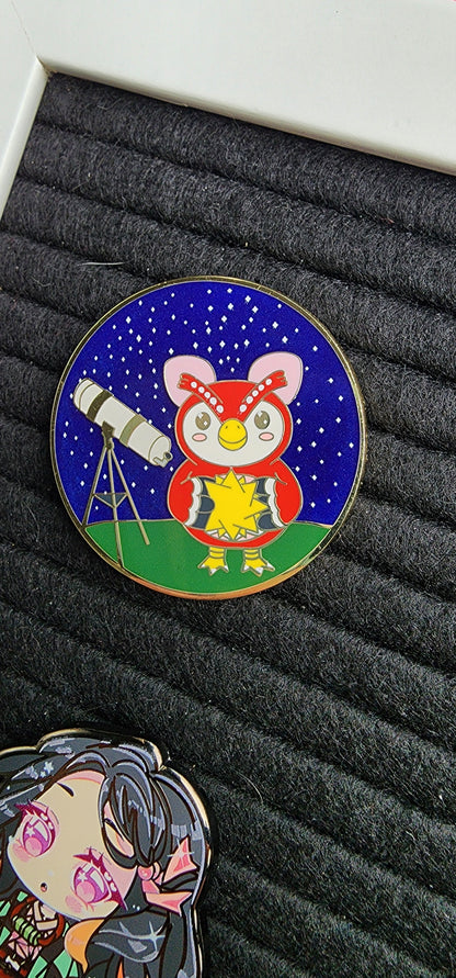 Star-Gazing Owl Enamel Pin