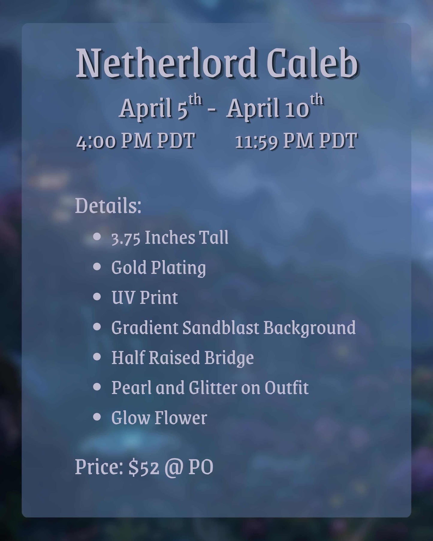 Netherlord Caleb Enamel Pin - **PREORDER**